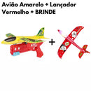 Avião Amarelo e Lançador Vermelho Mais BRINDE