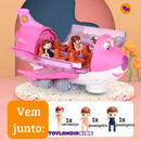 Avião Rosa Musical com Três Passageiros Sentados - ToylandiaKids