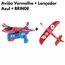 Avião Vermelho Lançador Azul Mais BRINDE