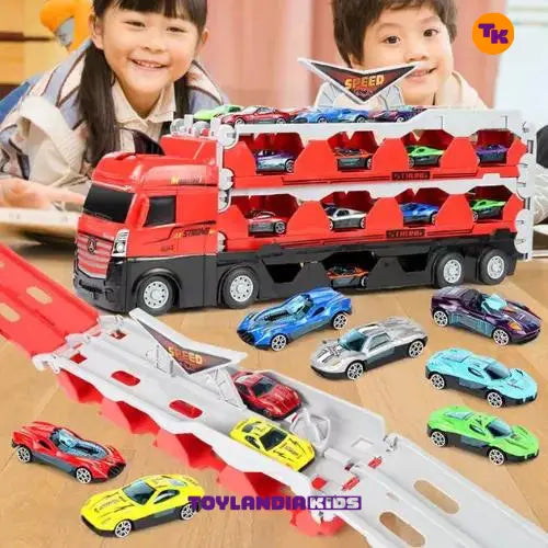 Mega Truck Caminhão Gigante com 6 Carrinho - Toylandia Kids