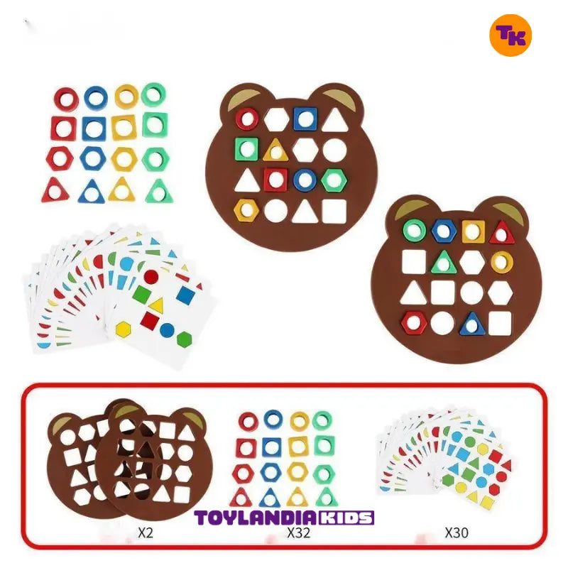 Modelo Duplo Jogo Geometrico Montessori para Duas Pessoas Jogarem Juntos