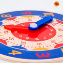 Relógio Montessori Mostrando os Detalhes de Perto Madeira Ecológica Seguro e com Bordar Arredondadas - Toylandia Kids