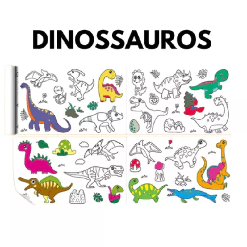 Bobina Criativa Para Colorir Dinossauros