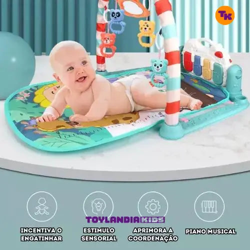 Tapete Piano Sensorial Infantil com Piano Musical - Toylandia Kids Brinquedo de Bebê Aprender Sensorial Criativae